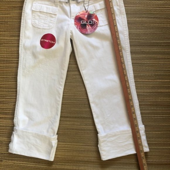 NWT Glo Cuffed Capri/Cropped White Jeans Size 5 - Picture 8 of 12